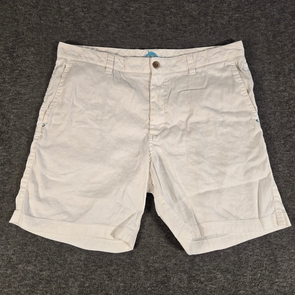 Tommy Bahama Other - Tommy Bahama Shorts Mens 38 White Linen Blend Casual Marlin Logo T820527